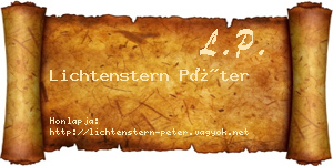 Lichtenstern Péter névjegykártya