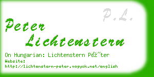 peter lichtenstern business card